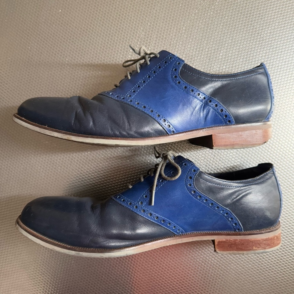 Cole Haan navy and blue lace-up dress shoes - Picture 6 of 8